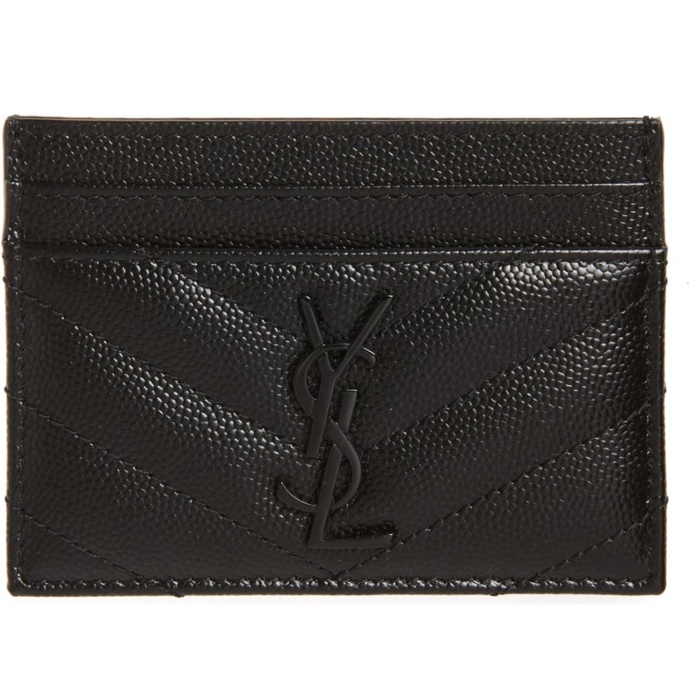 NIB ♠️ Saint Laurent Monogram Leather Card Case